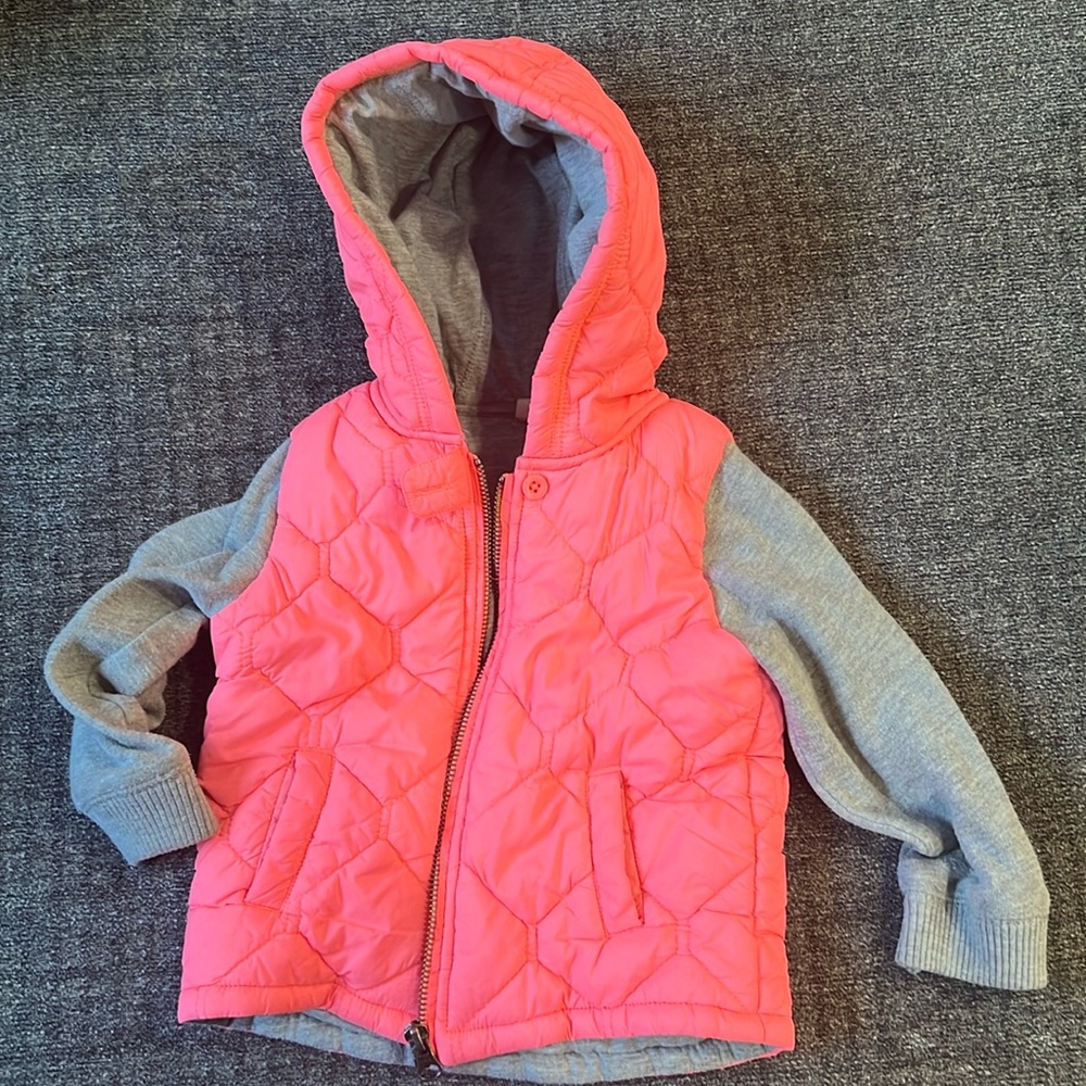 Tucker + Tate hoodie jacket coat toddler girls 18m pink and gray light weight